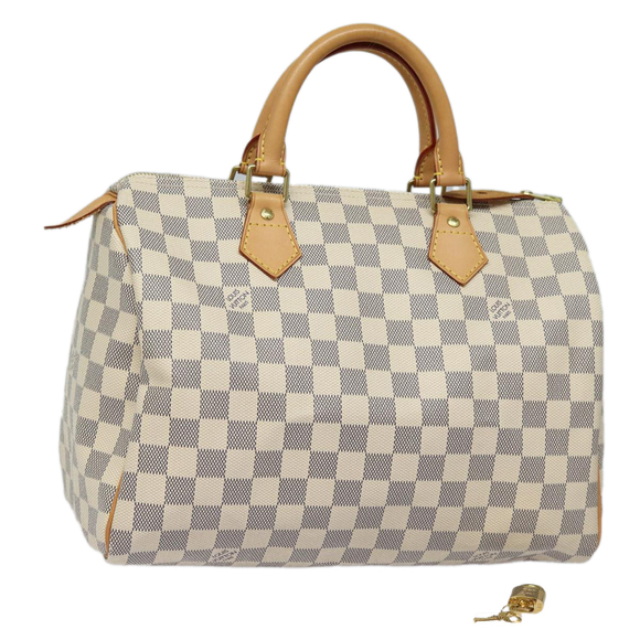 LOUIS VUITTON Damier Azur Speedy 30 Hand Bag N41533 LV Auth 83636AV - Picture 1 of 16